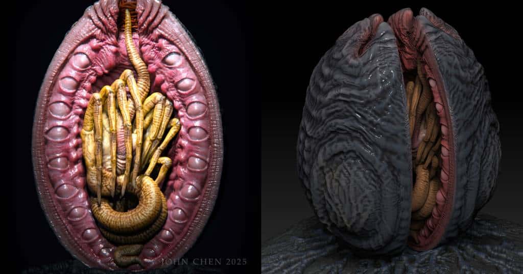 Como um artista recriou o icônico ovo de Alien em 3D com técnicas digitais